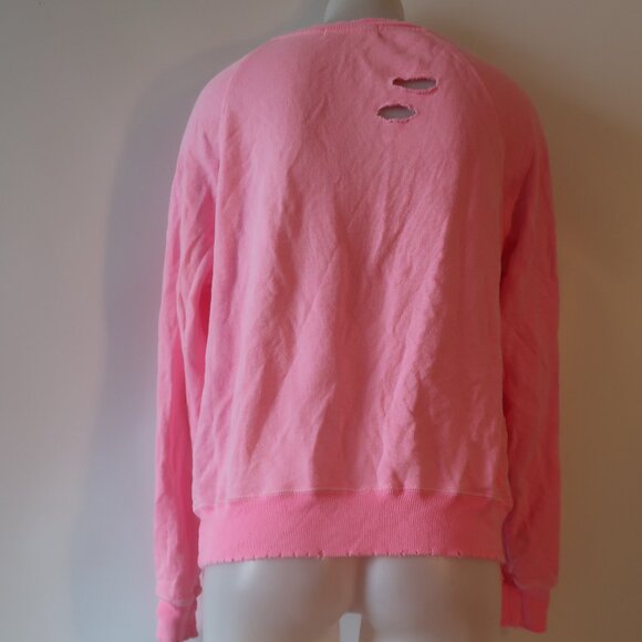 Womens N. Philanthropy Hot Pink Distressed Sweatshirt M - Picture 4 of 5